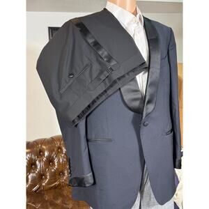 Tom Ford Midnight Blue Dinner Jacket Tuxedo Suit +Trousers Shawl Lapel 54R 44 36
